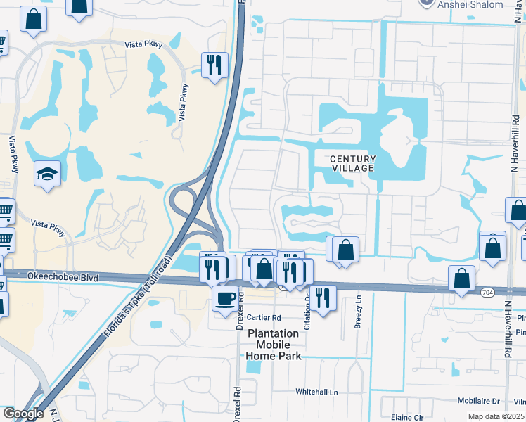 map of restaurants, bars, coffee shops, grocery stores, and more near 334 Windsor O in West Palm Beach