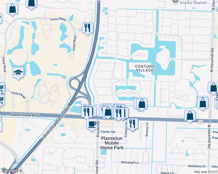 map of restaurants, bars, coffee shops, grocery stores, and more near 334 Windsor O in West Palm Beach