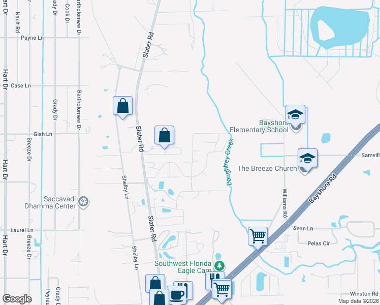 map of restaurants, bars, coffee shops, grocery stores, and more near 1061 Myakka Drive in North Fort Myers