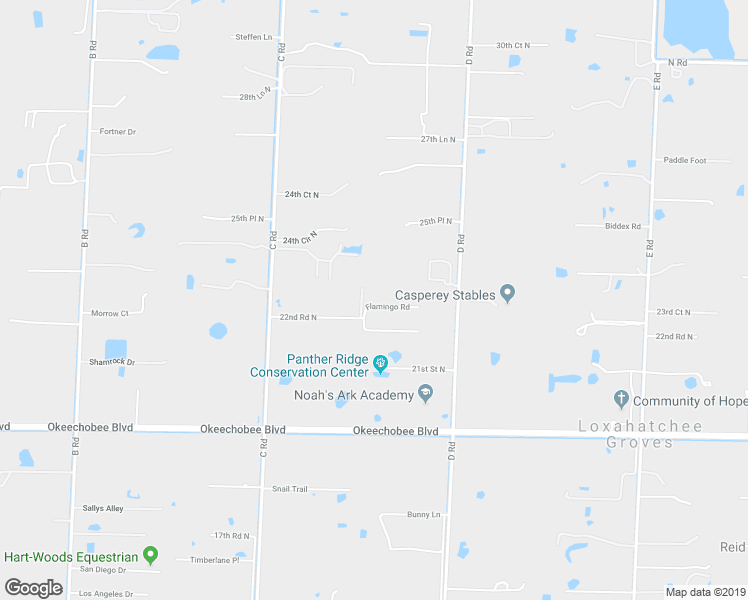 map of restaurants, bars, coffee shops, grocery stores, and more near 14715 Flamingo Road in Loxahatchee