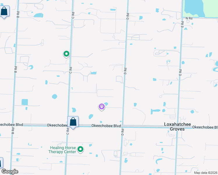 map of restaurants, bars, coffee shops, grocery stores, and more near 14637 Flamingo Road in Loxahatchee
