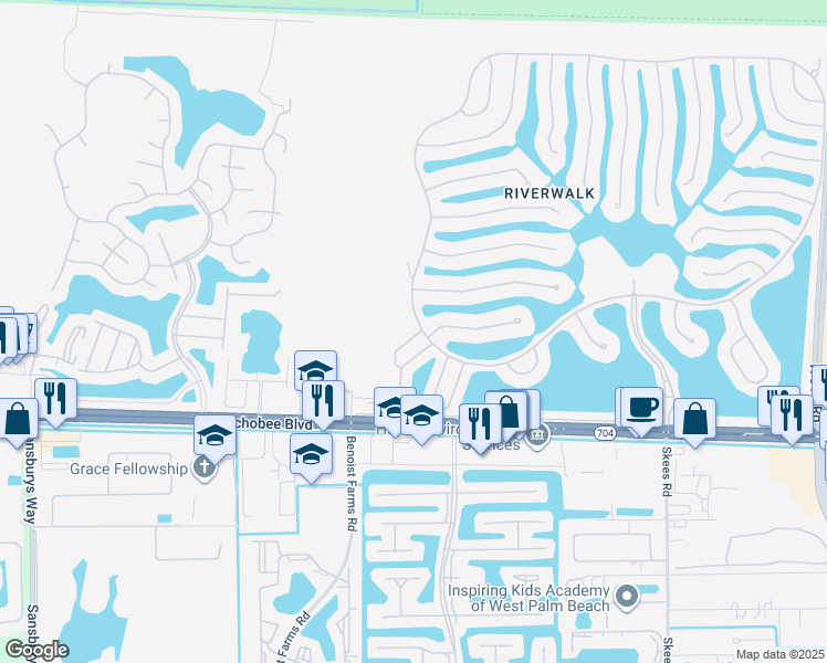 map of restaurants, bars, coffee shops, grocery stores, and more near 2209 Telogia Court in West Palm Beach