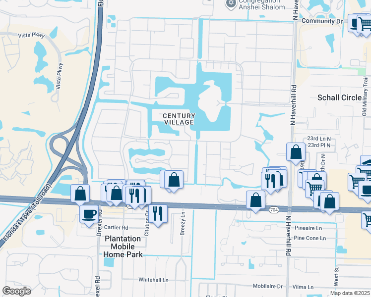 map of restaurants, bars, coffee shops, grocery stores, and more near 78 Andover C in West Palm Beach