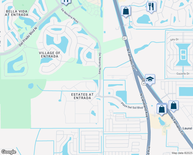 map of restaurants, bars, coffee shops, grocery stores, and more near 3149 Cozumel Court in Cape Coral