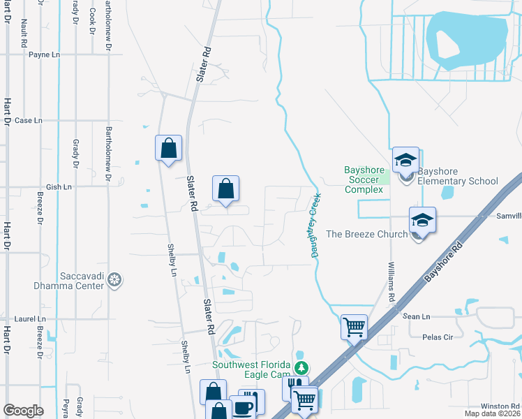 map of restaurants, bars, coffee shops, grocery stores, and more near 1061 Myakka Drive in North Fort Myers