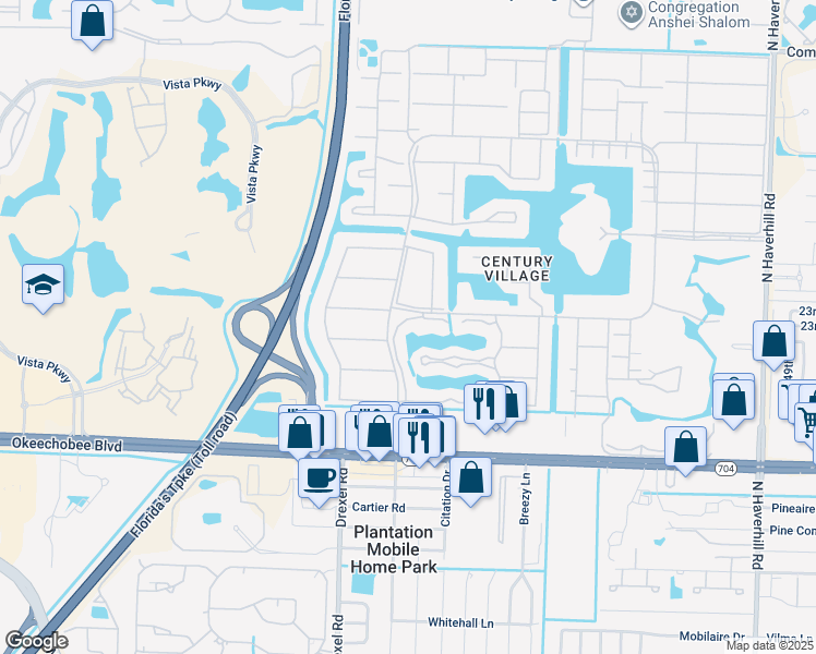 map of restaurants, bars, coffee shops, grocery stores, and more near 168 Wellington J in West Palm Beach
