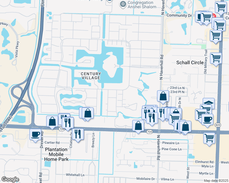 map of restaurants, bars, coffee shops, grocery stores, and more near 277 Bedford K in West Palm Beach