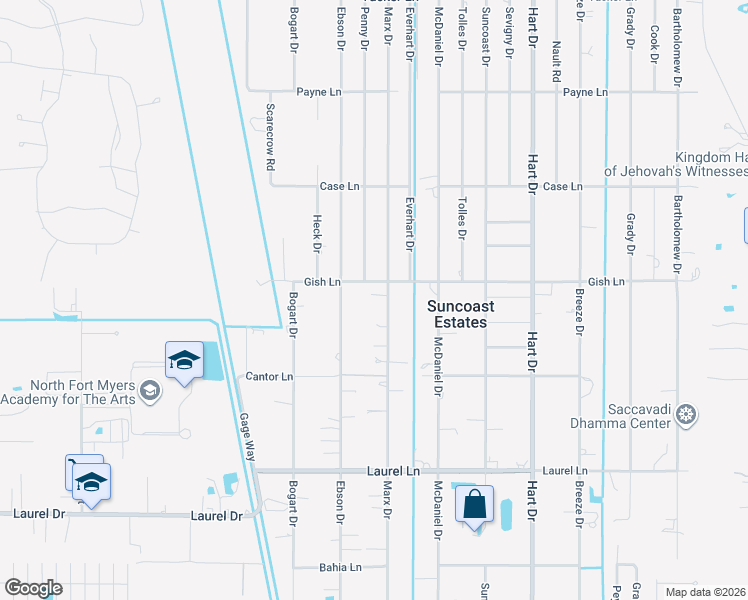 map of restaurants, bars, coffee shops, grocery stores, and more near 8022 Marx Drive in North Fort Myers
