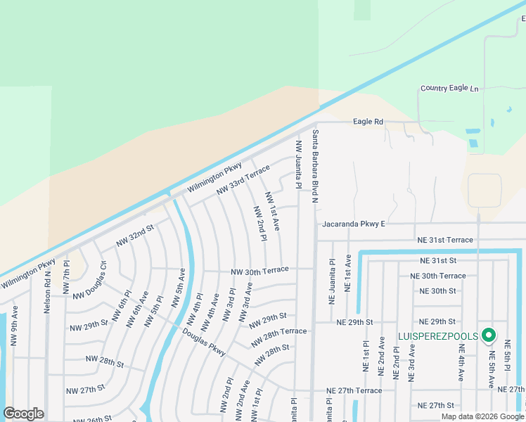 map of restaurants, bars, coffee shops, grocery stores, and more near 3060 Northwest 1st Avenue in Cape Coral