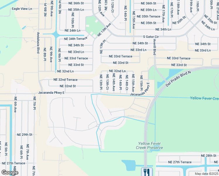 map of restaurants, bars, coffee shops, grocery stores, and more near 3126 Northeast 14th Avenue in Cape Coral