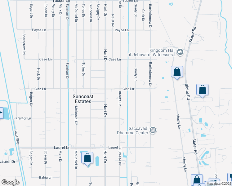 map of restaurants, bars, coffee shops, grocery stores, and more near 8024 Breeze Drive in North Fort Myers