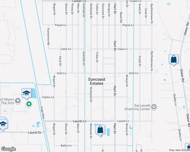 map of restaurants, bars, coffee shops, grocery stores, and more near in Suncoast Estates
