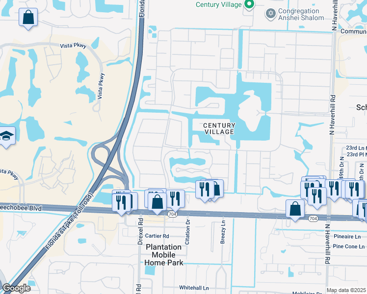 map of restaurants, bars, coffee shops, grocery stores, and more near 143 Wellington H in West Palm Beach