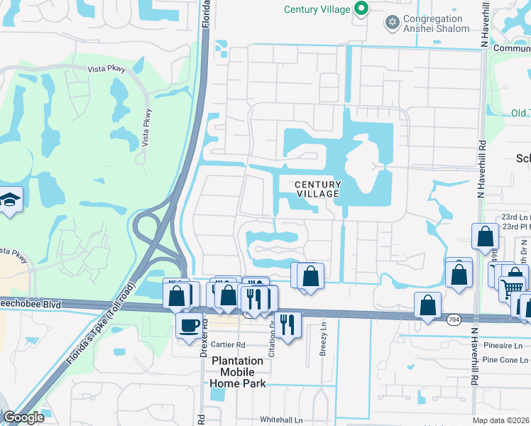 map of restaurants, bars, coffee shops, grocery stores, and more near 143 Wellington H in West Palm Beach