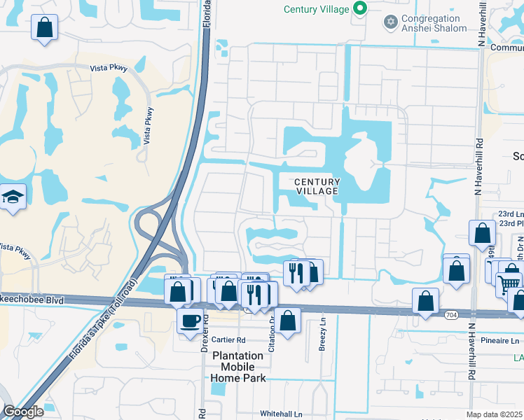 map of restaurants, bars, coffee shops, grocery stores, and more near 162 Wellington J in West Palm Beach