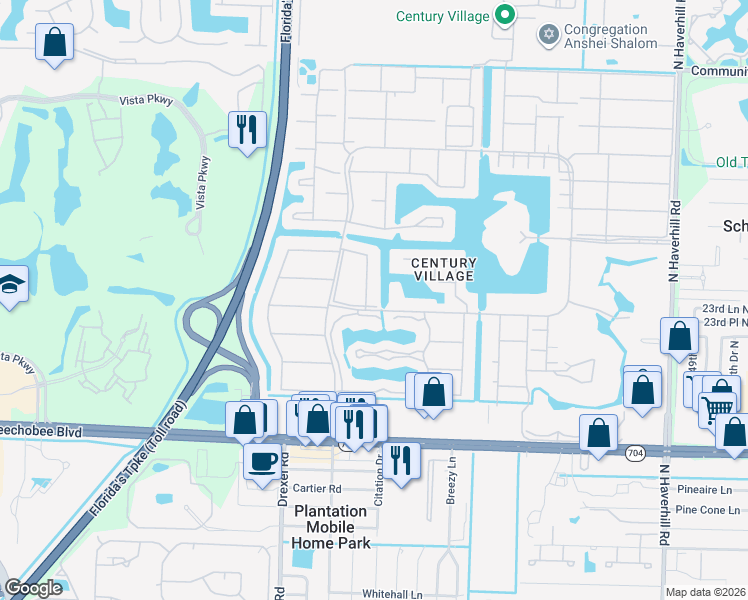 map of restaurants, bars, coffee shops, grocery stores, and more near 10 Berkshire A in West Palm Beach