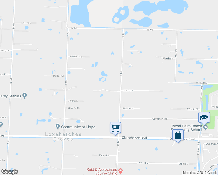 map of restaurants, bars, coffee shops, grocery stores, and more near 13603 24th Court North in Loxahatchee