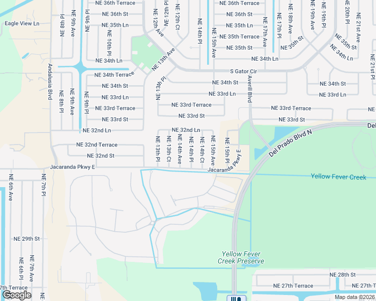map of restaurants, bars, coffee shops, grocery stores, and more near 3211 Northeast 14th Place in Cape Coral