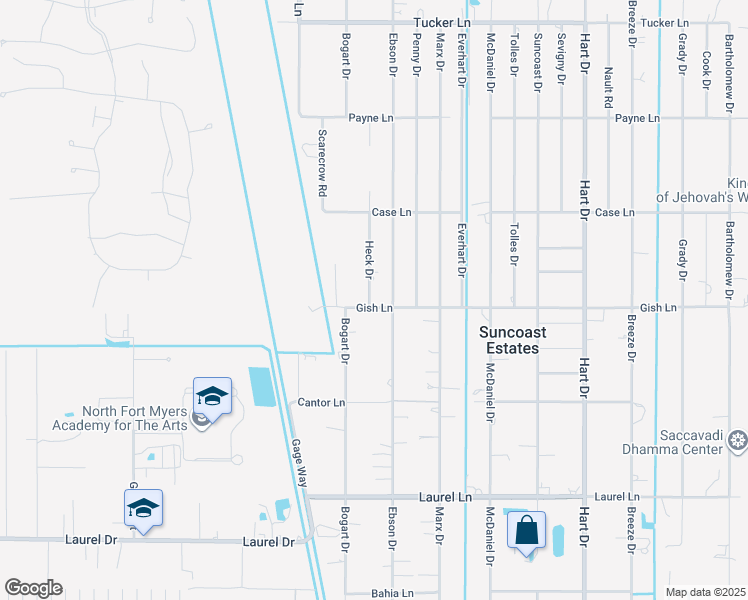 map of restaurants, bars, coffee shops, grocery stores, and more near 8066 Ebson Drive in North Fort Myers
