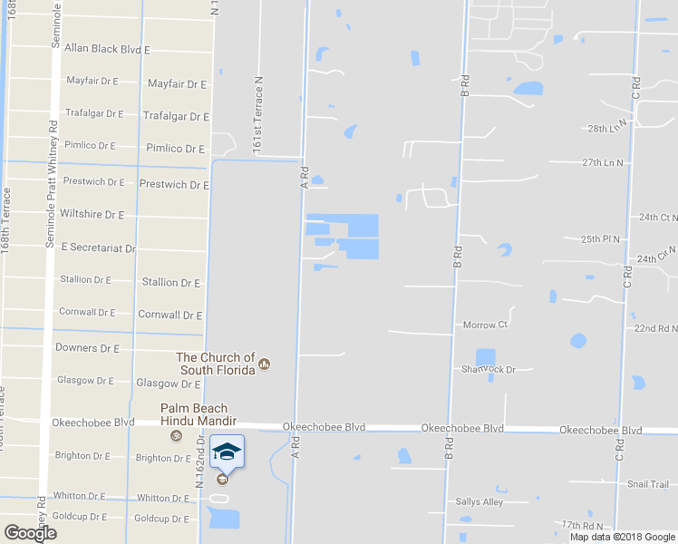 map of restaurants, bars, coffee shops, grocery stores, and more near 2374 A Road in Loxahatchee