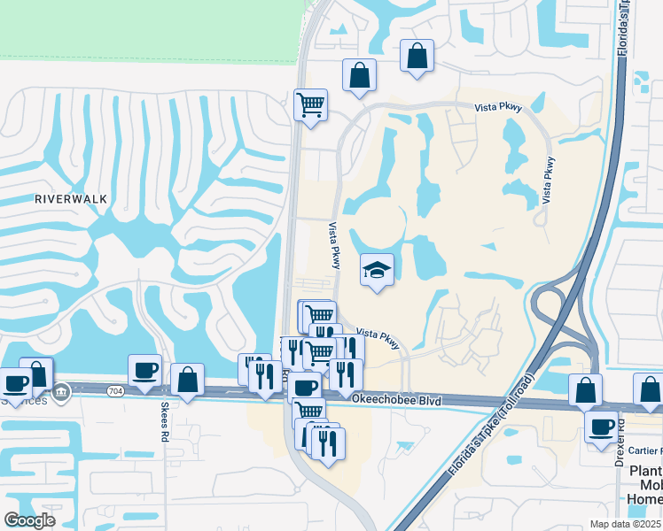 map of restaurants, bars, coffee shops, grocery stores, and more near 2300 Jog Road in West Palm Beach
