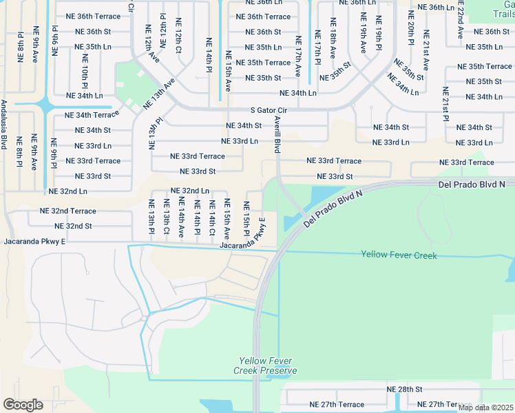 map of restaurants, bars, coffee shops, grocery stores, and more near 3216 Jacaranda Parkway in Cape Coral