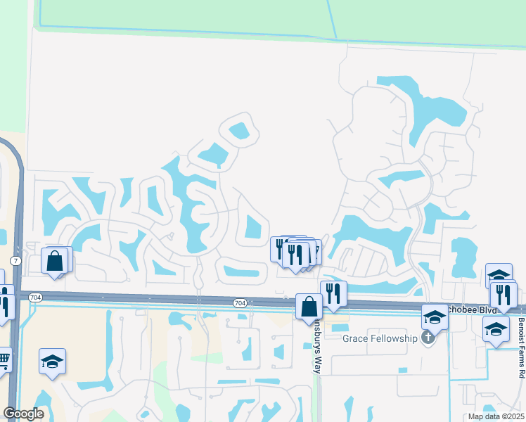 map of restaurants, bars, coffee shops, grocery stores, and more near 9120 Bay Harbour Circle in West Palm Beach