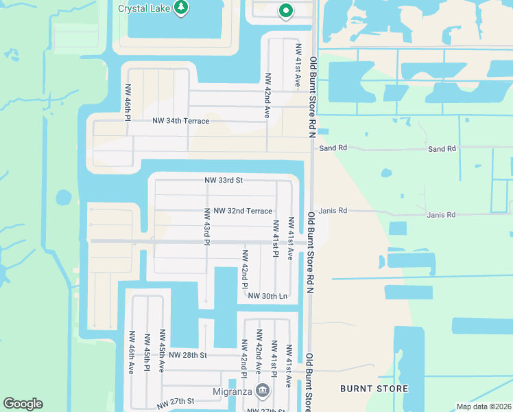 map of restaurants, bars, coffee shops, grocery stores, and more near 4202 Northwest 32nd Terrace in Cape Coral