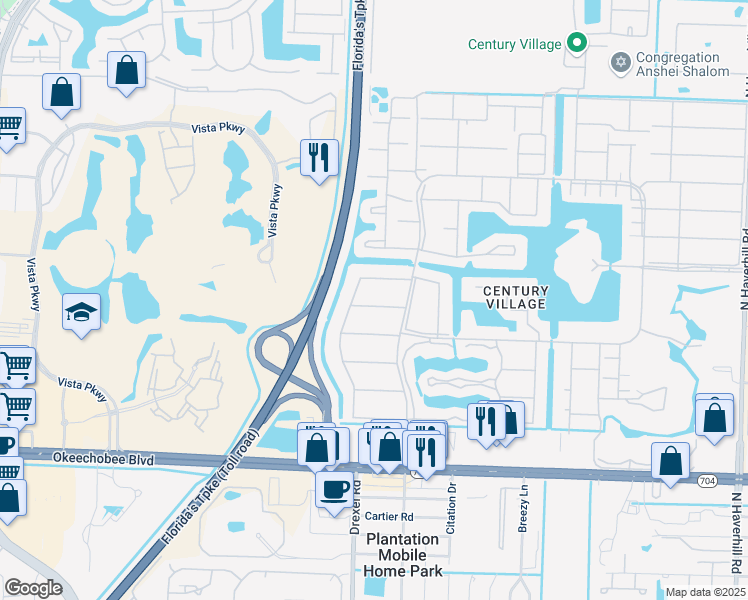 map of restaurants, bars, coffee shops, grocery stores, and more near 253 Camden K in West Palm Beach