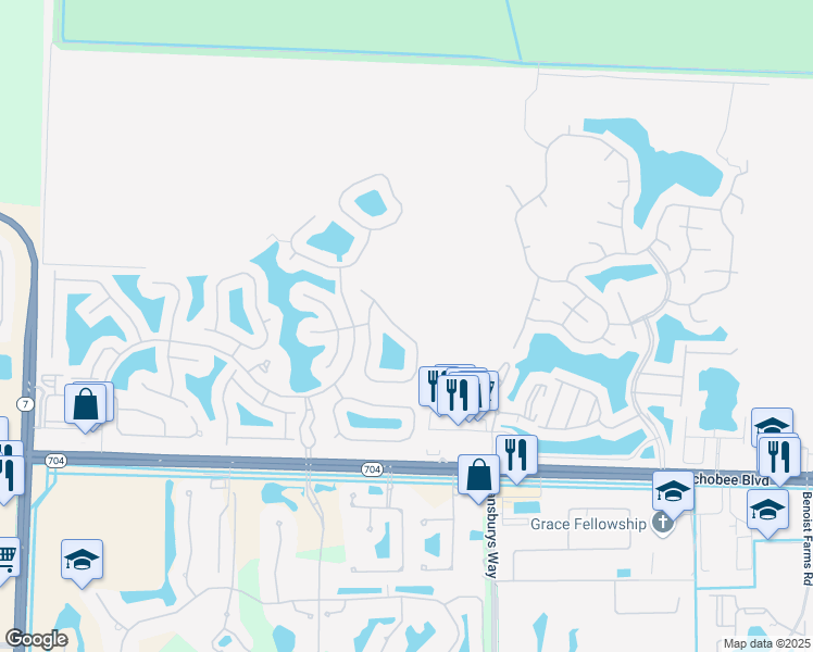 map of restaurants, bars, coffee shops, grocery stores, and more near 9120 Bay Harbour Circle in West Palm Beach