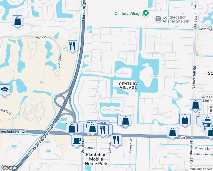 map of restaurants, bars, coffee shops, grocery stores, and more near 10 Berkshire A in West Palm Beach