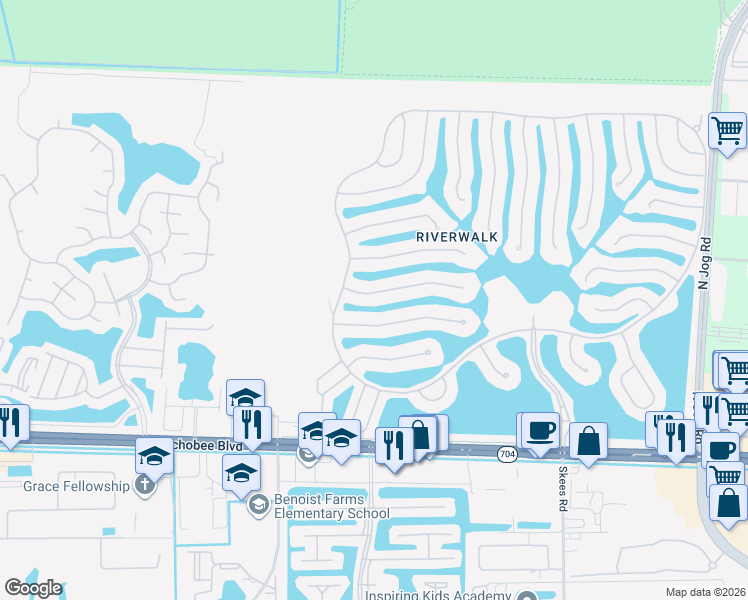 map of restaurants, bars, coffee shops, grocery stores, and more near 7850 Quida Drive in West Palm Beach