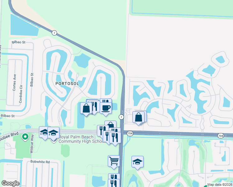 map of restaurants, bars, coffee shops, grocery stores, and more near 2941 Bellarosa Circle in West Palm Beach