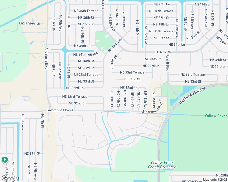 map of restaurants, bars, coffee shops, grocery stores, and more near 3215 Northeast 13th Place in Cape Coral