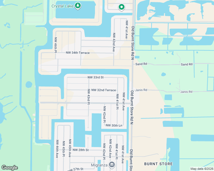 map of restaurants, bars, coffee shops, grocery stores, and more near 4202 Northwest 32nd Terrace in Cape Coral
