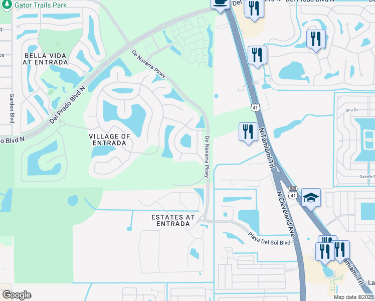 map of restaurants, bars, coffee shops, grocery stores, and more near 3167 Estancia Lane in Cape Coral