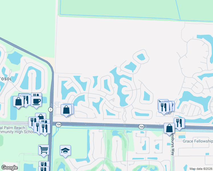 map of restaurants, bars, coffee shops, grocery stores, and more near 9531 Lantern Bay Circle in West Palm Beach