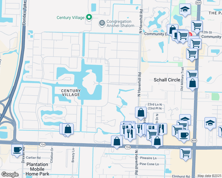 map of restaurants, bars, coffee shops, grocery stores, and more near 1 Golfs Edge in West Palm Beach