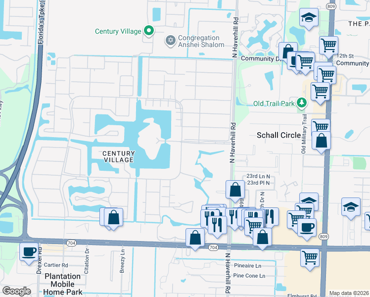 map of restaurants, bars, coffee shops, grocery stores, and more near 1 Golfs Edge in West Palm Beach
