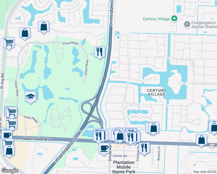 map of restaurants, bars, coffee shops, grocery stores, and more near 70 Camden C in West Palm Beach