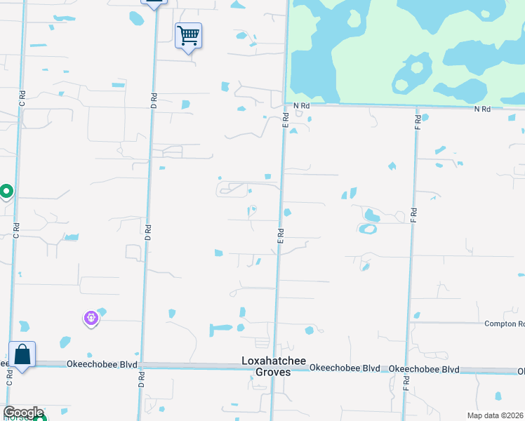 map of restaurants, bars, coffee shops, grocery stores, and more near 14095 Biddex Road in Loxahatchee