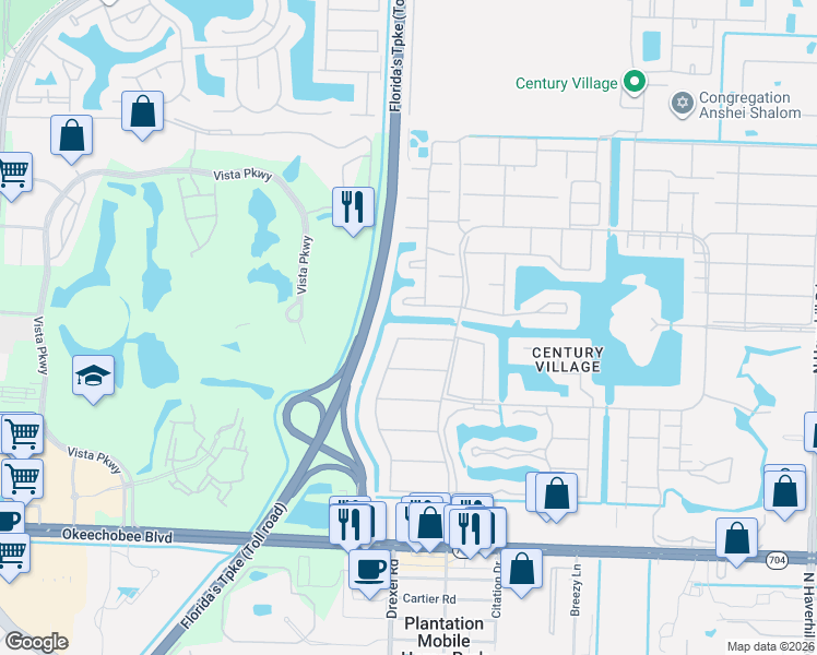 map of restaurants, bars, coffee shops, grocery stores, and more near 169 Camden H in West Palm Beach