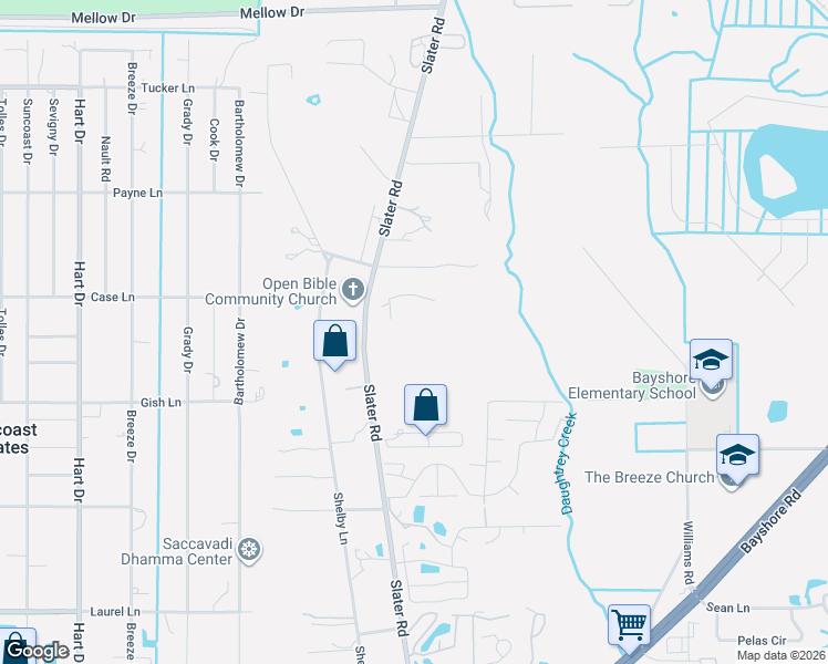 map of restaurants, bars, coffee shops, grocery stores, and more near 17220 Slater Road in North Fort Myers