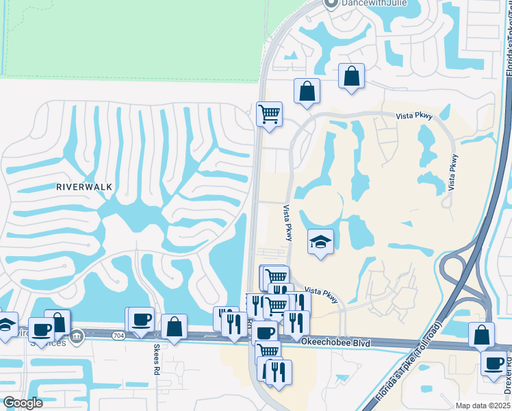 map of restaurants, bars, coffee shops, grocery stores, and more near 2101 North Jog Road in West Palm Beach