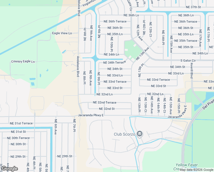 map of restaurants, bars, coffee shops, grocery stores, and more near 1013 Northeast 32nd Lane in Cape Coral