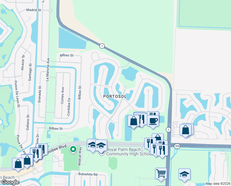 map of restaurants, bars, coffee shops, grocery stores, and more near 2449 Bellarosa Circle in West Palm Beach