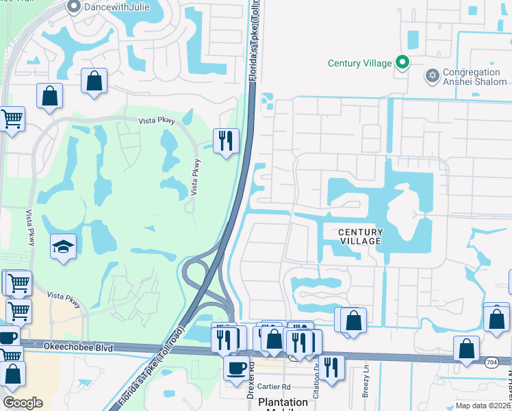 map of restaurants, bars, coffee shops, grocery stores, and more near 78 Camden D in West Palm Beach