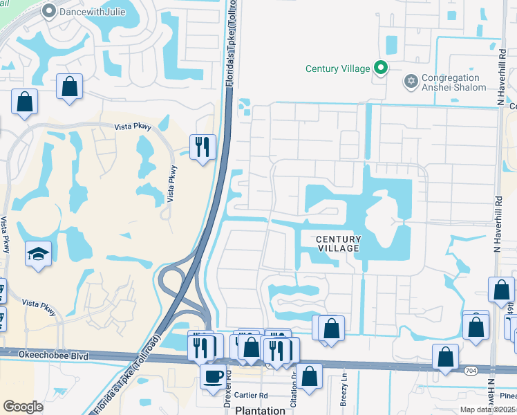 map of restaurants, bars, coffee shops, grocery stores, and more near 147 Northampton H in West Palm Beach