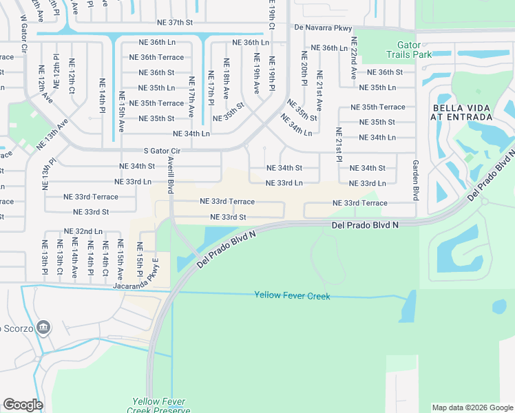map of restaurants, bars, coffee shops, grocery stores, and more near 1913 Northeast 33rd Terrace in Cape Coral