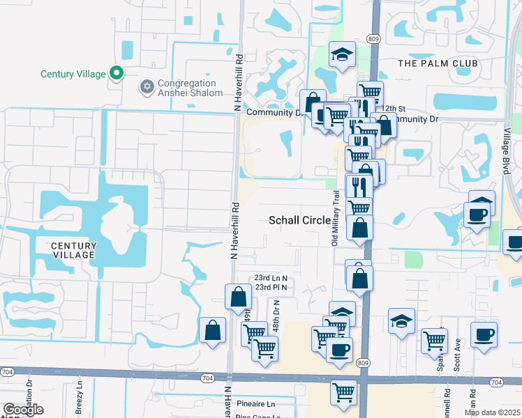 map of restaurants, bars, coffee shops, grocery stores, and more near 4894 Alberta Avenue in West Palm Beach